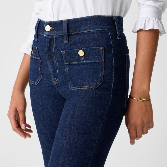 J. Crew Factory Dark Blue Flare Jeans - Picture 2 of 5
